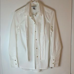 H&M white dress shirt with gold detail & tie